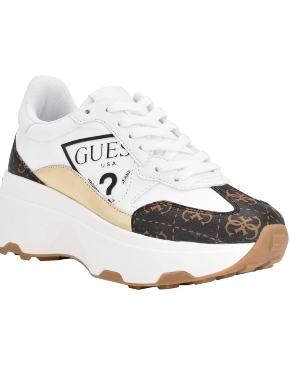 Size 7.5 Guess Women's Black and White CALEBB Sneaker